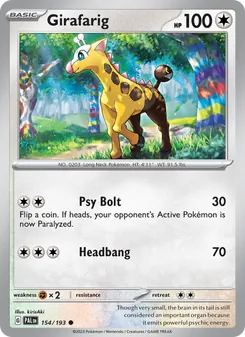 Girafarig 154/193, carta de Pokémon de Evoluciones en Paldea