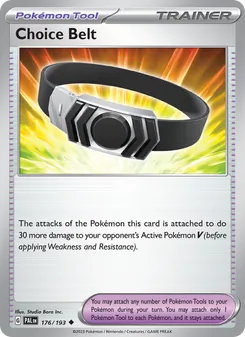 Cinturón Elección 176/193, carta de Pokémon de Evoluciones en Paldea