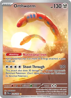 Orthworm 224/193, carta de Pokémon de Evoluciones en Paldea