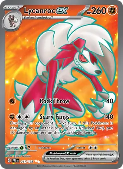 Lycanroc ex 241/193, carta de Pokémon de Evoluciones en Paldea