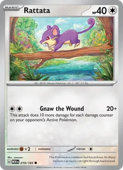 Rattata 019/165, carta de Pokémon de 151