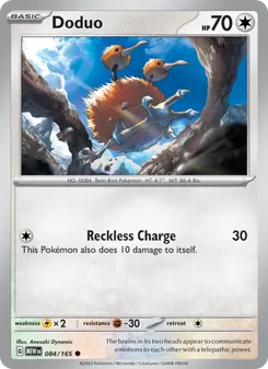 Doduo 084/165, carta de Pokémon de 151
