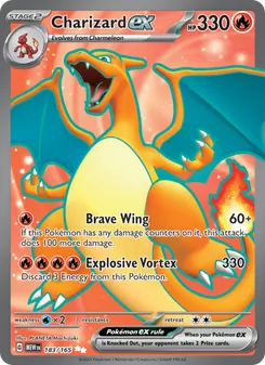 Charizard ex 183/165, carta de Pokémon de 151