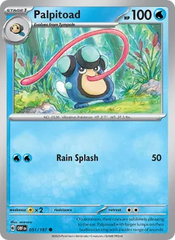Palpitoad 051/197, carta de Pokémon de Llamas Obsidianas