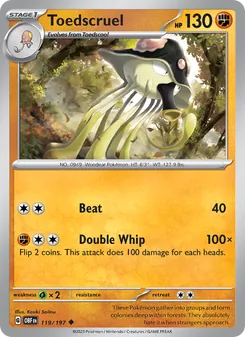 Toedscruel 119/197, carta de Pokémon de Llamas Obsidianas