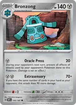 Bronzong 145/197, carta de Pokémon de Llamas Obsidianas