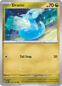 Dratini 157/197, carta de Pokémon de Llamas Obsidianas