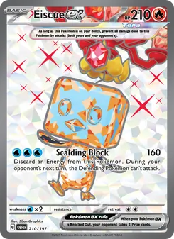 Eiscue ex 210/197, carta de Pokémon de Llamas Obsidianas
