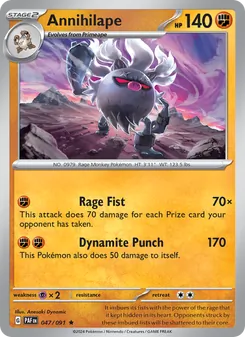 Annihilape 047/091, carta de Pokémon de Destinos de Paldea