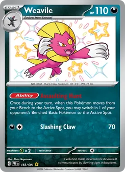 Weavile 183/091, carta de Pokémon de Destinos de Paldea