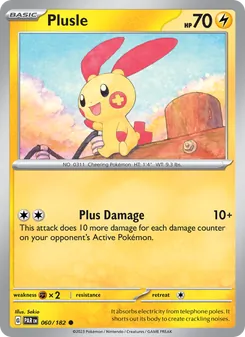 Plusle 060/182, carta de Pokémon de Brecha Paradójica