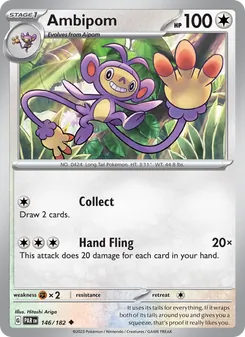 Ambipom 146/182, carta de Pokémon de Brecha Paradójica