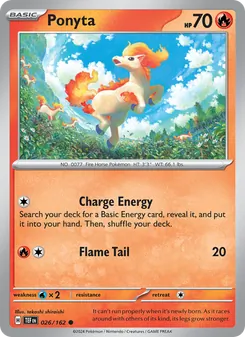 Ponyta 026/162, carta de Pokémon de Fuerzas Temporales