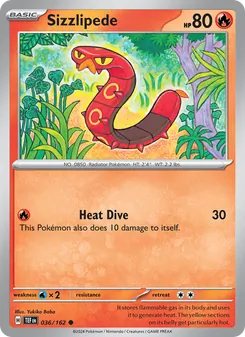 Sizzlipede 036/162, carta de Pokémon de Fuerzas Temporales
