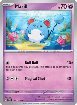 Marill 064/162, carta de Pokémon de Fuerzas Temporales