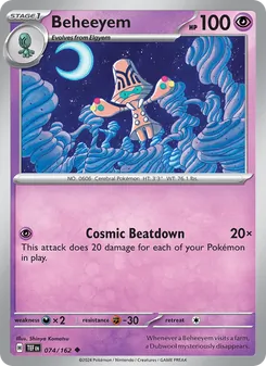 Beheeyem 074/162, carta de Pokémon de Fuerzas Temporales