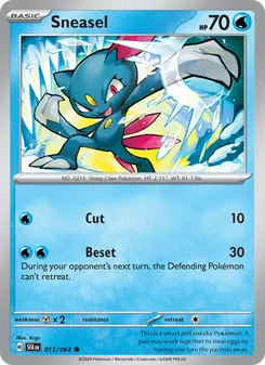 Sneasel 013/064, carta de Pokémon de Fabula Sombría