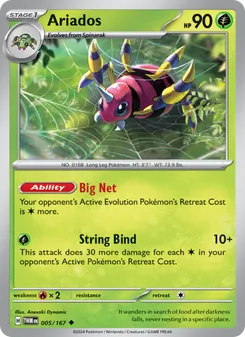 Ariados 005/167, carta de Pokémon de Mascarada Crepuscular