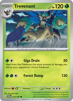 Trevenant 013/167, carta de Pokémon de Mascarada Crepuscular