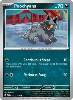 Poochyena 113/167, carta de Pokémon de Mascarada Crepuscular