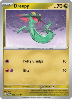 Dreepy 128/167, carta de Pokémon de Mascarada Crepuscular