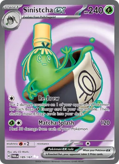 Sinistcha ex 189/167, carta de Pokémon de Mascarada Crepuscular
