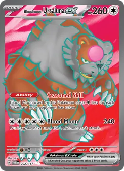 Ursaluna Luna Carmesí ex 202/167, carta de Pokémon de Mascarada Crepuscular
