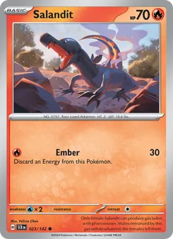 Salandit 023/142, carta de Pokémon de Corona Astral