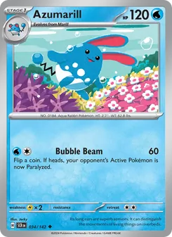 Azumarill 034/142, carta de Pokémon de Corona Astral