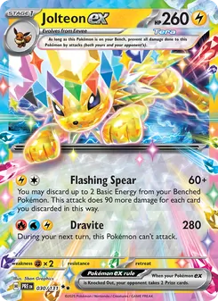 Jolteon ex 030/131, carta de Pokémon de Evoluciones Prismáticas