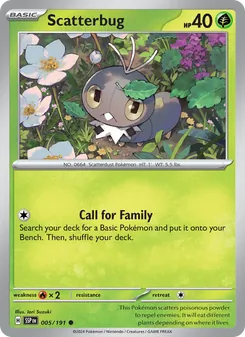 Scatterbug 005/191, carta de Pokémon de Chispas Fulgurantes