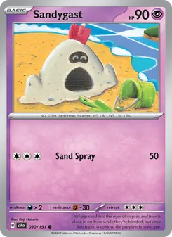 Sandygast 090/191, carta de Pokémon de Chispas Fulgurantes