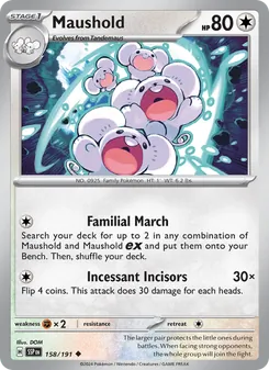Maushold 158/191, carta de Pokémon de Chispas Fulgurantes