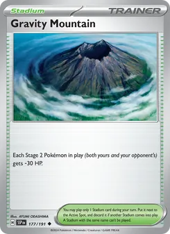 Montaña Gravedad 177/191, carta de Pokémon de Chispas Fulgurantes