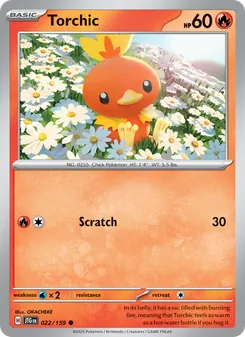 Torchic 022/159, carta de Pokémon de Juntos de Aventuras