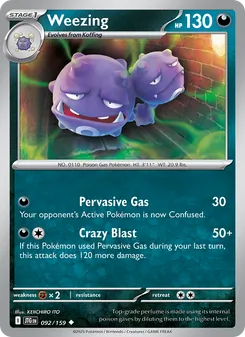 Weezing 092/159, carta de Pokémon de Juntos de Aventuras