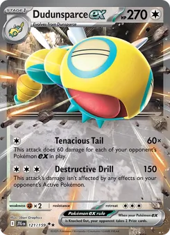 Dudunsparce ex 121/159, carta de Pokémon de Juntos de Aventuras