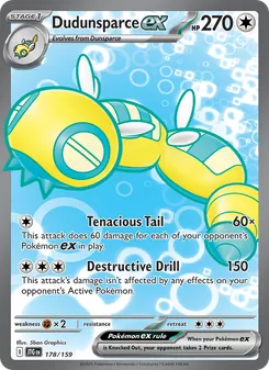 Dudunsparce ex 178/159, carta de Pokémon de Juntos de Aventuras