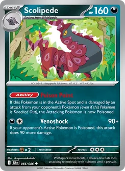 Scolipede 056/086, carta de Pokémon de Fulgor Negro