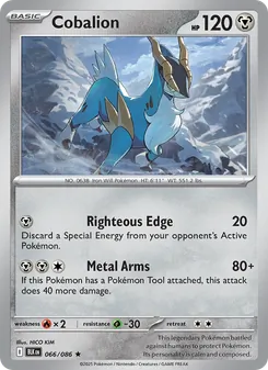 Cobalion 066/086, carta de Pokémon de Fulgor Negro