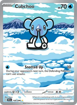 Cubchoo 109/086, carta de Pokémon de Fulgor Negro