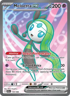 Meloetta ex 159/086, carta de Pokémon de Fulgor Negro