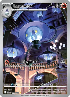 Lampent 102/086, carta de Pokémon de Llama Blanca