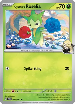 Roselia de Cintia 007/182, carta de Pokémon de Rivales Predestinados