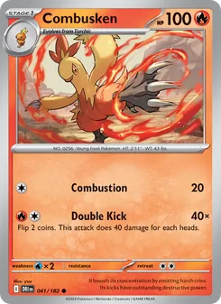 Combusken 041/182, carta de Pokémon de Rivales Predestinados