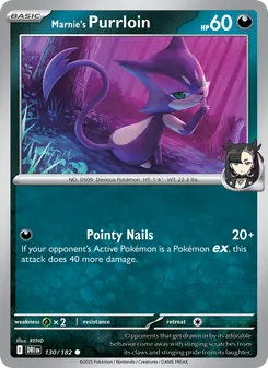 Purrloin de Roxy 130/182, carta de Pokémon de Rivales Predestinados