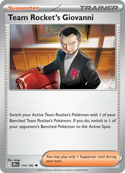 Giovanni del Team Rocket 174/182, carta de Pokémon de Rivales Predestinados