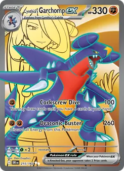 Garchomp ex de Cintia 215/182, carta de Pokémon de Rivales Predestinados