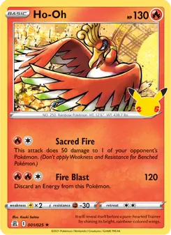 Ho-Oh 1/25, carta de Pokémon de Celebraciones