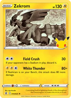 Zekrom 10/25, carta de Pokémon de Celebraciones